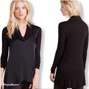 Anthropologie‎ Deletta Black Cowl Neck Career Blouse Workwear Business Small